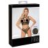 / Abierta Fina - soutien-gorge ouvert et string (noir-doré) - M