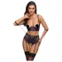 Cottelli Bondage - ensemble soutien-gorge et menottes de bras (noir-violet) - M