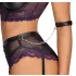 Cottelli Bondage - ensemble soutien-gorge et menottes de bras (noir-violet) - XL