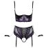 Cottelli Bondage - soutien-gorge & menottes (noir-violet) - XL