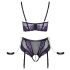 Cottelli Bondage - soutien-gorge & menottes (noir-violet) - XL