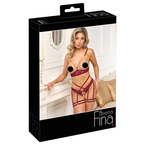 Abierta Fina - ensemble rehausseur de seins à chaînes (rouge)
