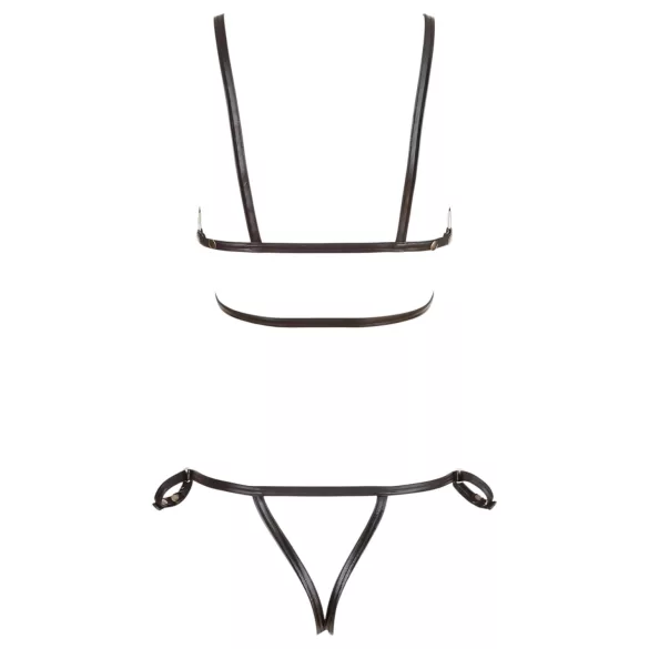 Cottelli Bondage - harnais corporel bikini brillant - noir - M