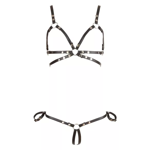 Cottelli Bondage - harnais corporel bikini brillant - noir - L