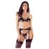 Cottelli - Ensemble lingerie ouvert en dentelle (noir)