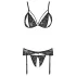Cottelli - ensemble lingerie ouvert en dentelle - noir
