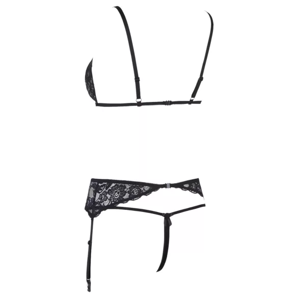 Cottelli - ensemble lingerie ouvert en dentelle - noir - L