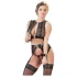 Cottelli Bondage - ensemble de lingerie en dentelle + menottes (4 pièces)