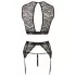 Cottelli Bondage - ensemble de lingerie en dentelle + menottes (4 pièces)
