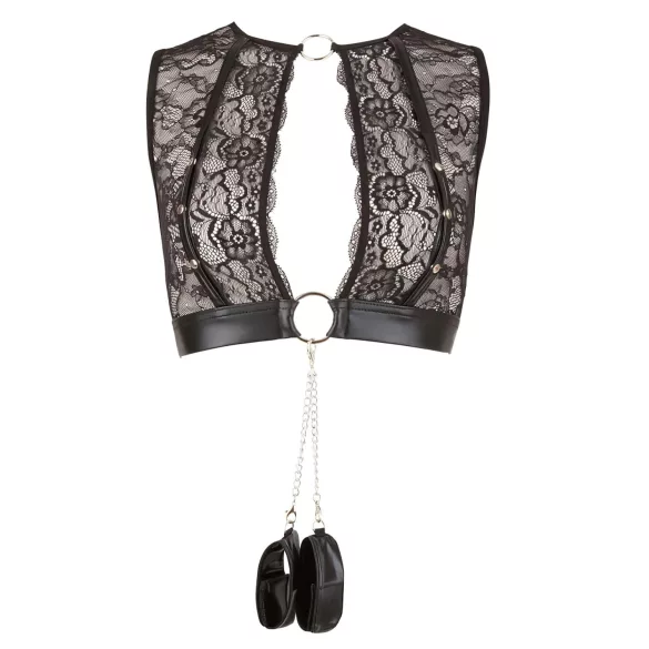 Cottelli Bondage - ensemble lingerie dentelle 4 pièces noir