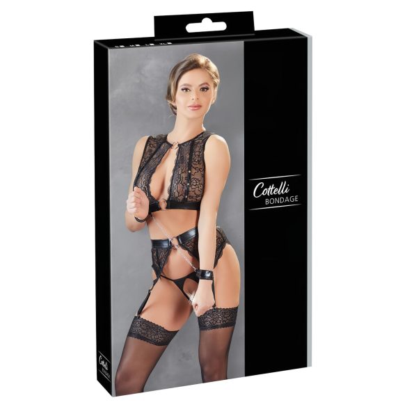 Cottelli Bondage - ensemble lingerie dentelle (4 pièces) - M