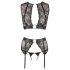 Cottelli Bondage - ensemble lingerie dentelle (4 pièces) - L