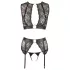 Cottelli Bondage - ensemble de lingerie en dentelle + menottes (4 pièces) - L