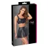 Cottelli - ensemble top mat lacé et minijupe (noir) - M