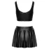 Cottelli - ensemble top mat lacé et minijupe (noir) - M