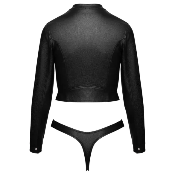 Cottelli - ensemble veste courte en similicuir et string (noir)