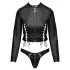Cottelli - ensemble veste courte en similicuir et string (noir) - L