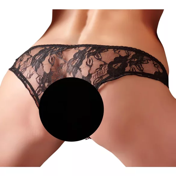 Cottelli - Culotte ouverte taille basse - noir