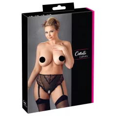   Cottelli Plus Size - culotte porte-jarretelles en dentelle (noir) - XXXXL