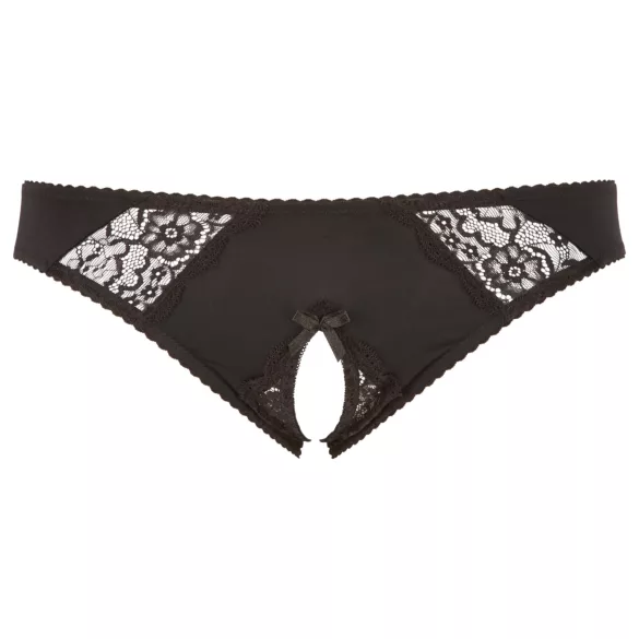 Cottelli Plus Size - Culotte ouverte en dentelle (noir)