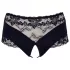 Cottelli - culotte ouverte grande taille - dentelle perles - noir - XL