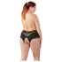 Cottelli - culotte ouverte grande taille - dentelle perles - noir - 4XL