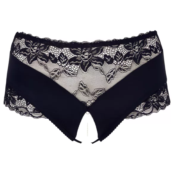 Cottelli - culotte ouverte grande taille - dentelle perles - noir - 4XL