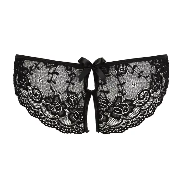 Cottelli - culotte ouverte femme dentelle nœud - noir - M