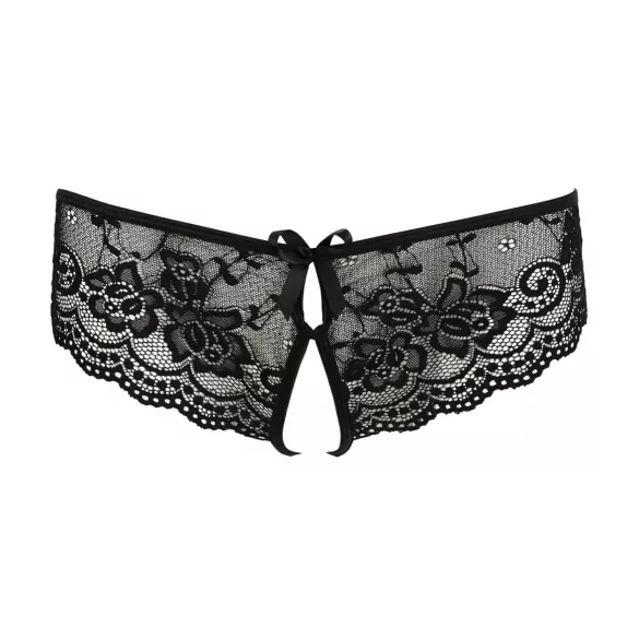 Cottelli - culotte ouverte femme dentelle nœud - noir - M