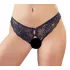 Cottelli - culotte ouverte femme dentelle nœud - noir - XL