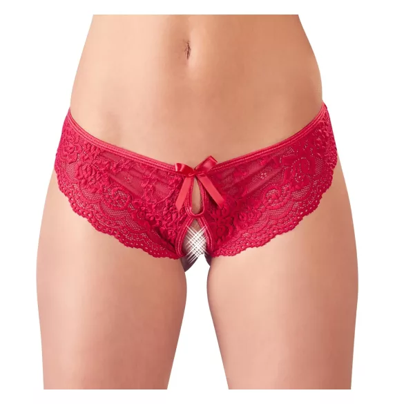 Cottelli - culotte ouverte femme avec nœud - rouge