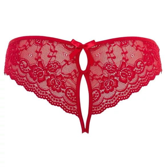 Cottelli - culotte ouverte femme avec nœud - rouge - M