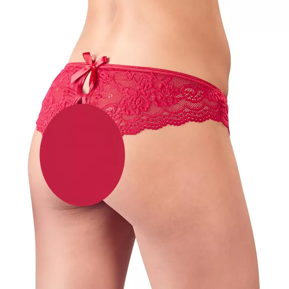 Cottelli - culotte ouverte femme avec nœud - rouge - L
