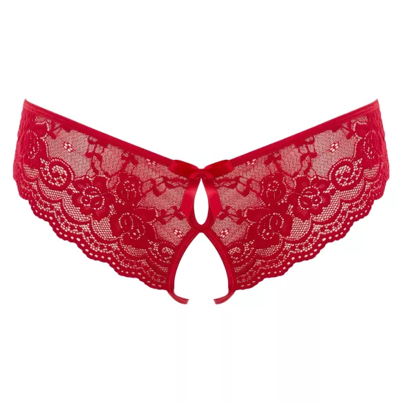 Cottelli - culotte ouverte femme avec nœud - rouge - XL