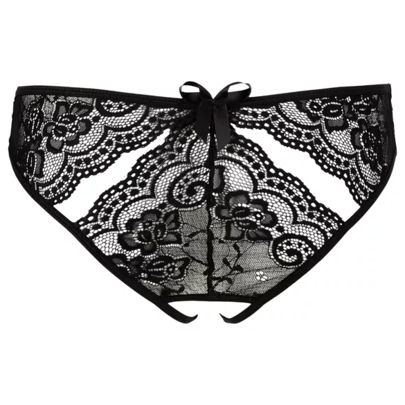 NO:XQSE - culotte ouverte femme avec nœud - noir