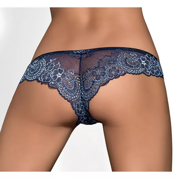 Obsessive Auroria - culotte femme brodée avec nœud - bleu