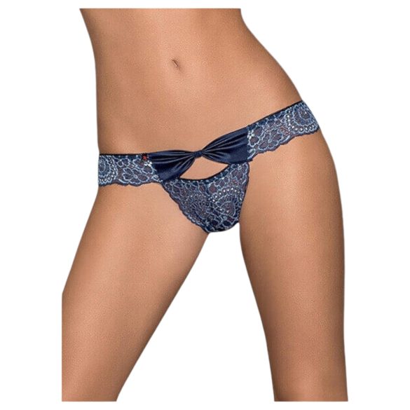 Obsessive Auroria - culotte brodée avec nœud pour femme (bleue) - L/XL