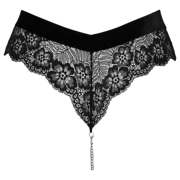 Cottelli Party - culotte en dentelle avec chaîne - noir