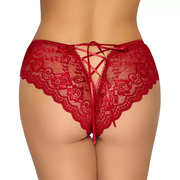 Cottelli - culotte ouverte en dentelle - rouge