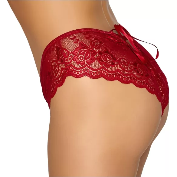 Cottelli - culotte ouverte en dentelle - rouge - M