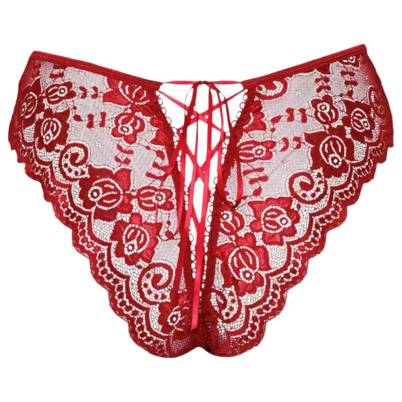 Cottelli - culotte ouverte en dentelle - rouge - XL