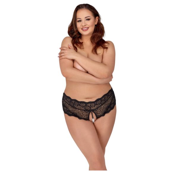 Cottelli Curves - culotte en dentelle ouverte (noir) - XL