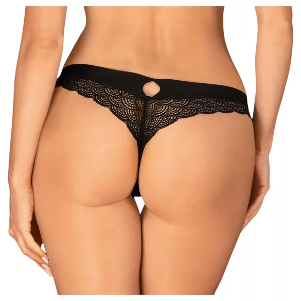 Obsessive Chemeris - string sexy femme - dentelle noire - M/L