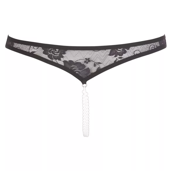 Cottelli - String ouvert avec perles - dentelle noire - XL