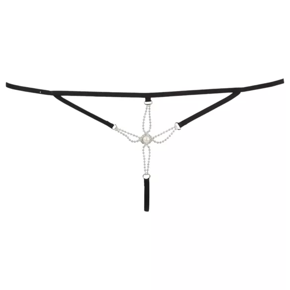 Cottelli - string ouvert femme avec strass - noir