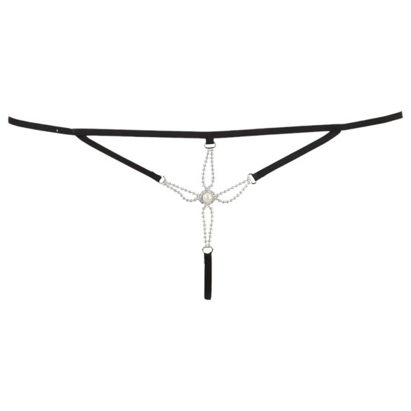 Cottelli - string ouvert femme avec strass - noir - M/L