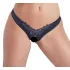 Cottelli - culotte femme ouverte à perles motif floral - noir - M
