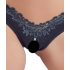 Cottelli - culotte ouverte perles et fleurs (noir) - XL