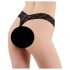 Cottelli - string perlé double dentelle (noir) - L