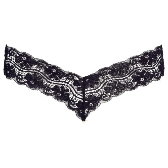 Cottelli - string perlé double - dentelle noire - L